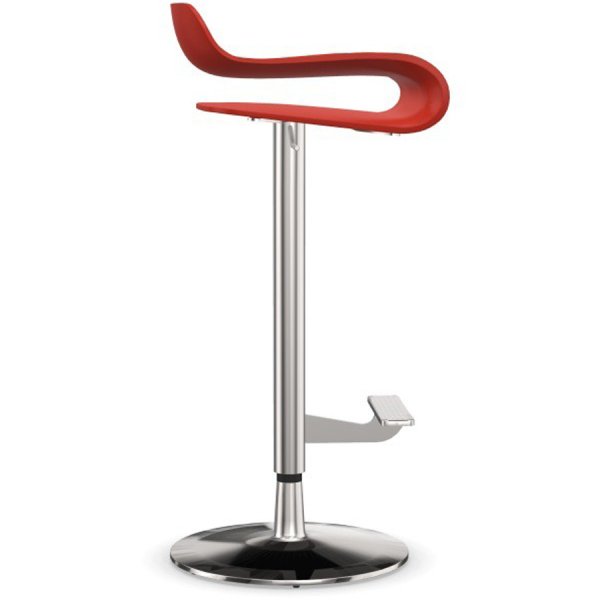 Kristalia BCN Barhocker korallenrot höhenverstellbar Kristalia BCN Barhocker korallenrot höhenverstellbar Gestell verchromt
