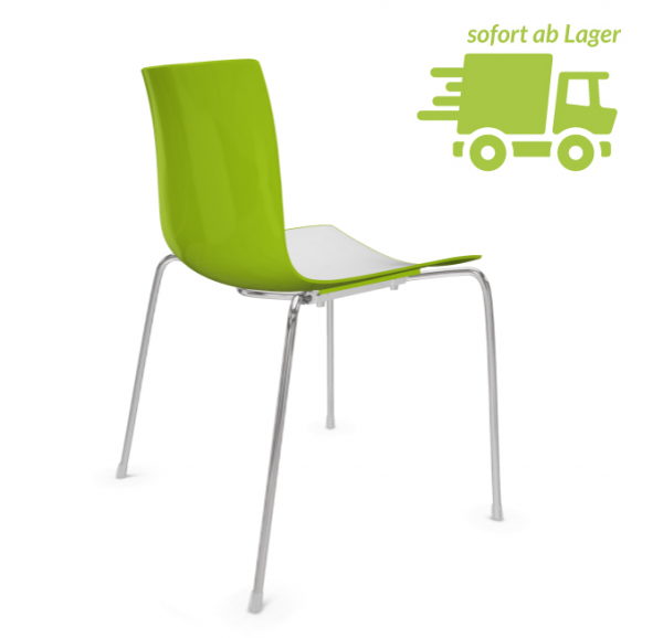 arper catifa 46 0251 grün-weiss Gestell verchromt