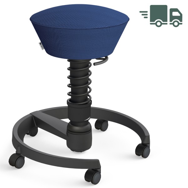 Aeris Swopper Air Mesh-Gewebe Runner blau mit Rollen - Gestell schwarz - Standardfeder