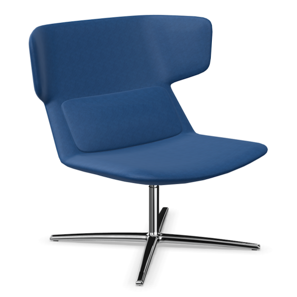 LD Seating Ohrendrehsessel FLEXI Gestell chrom in blau