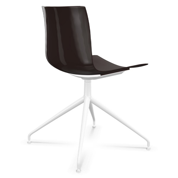 Arper CATIFA 46 0368 einfarbig braun - Gestell Alu weiß - Ansicht von hinten