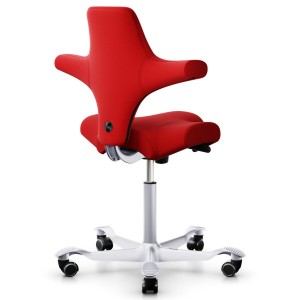HAG CAPISCO 8106 Stoff Xtreme rot mit Sattelsitz Gestell silber- Rückansicht HAG CAPISCO 8106 Stoff Xtreme rot mit Sattelsitz Gestell silber- Rückansicht