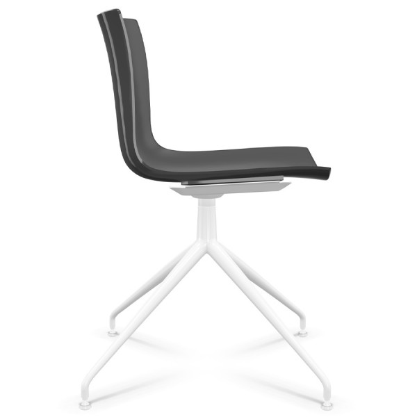Arper CATIFA 46 0368 einfarbig anthrazit - Gestell Alu weiß - seitlich