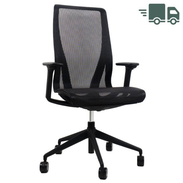 narbutas D-Chair schwarz mit 4D Armlehnen