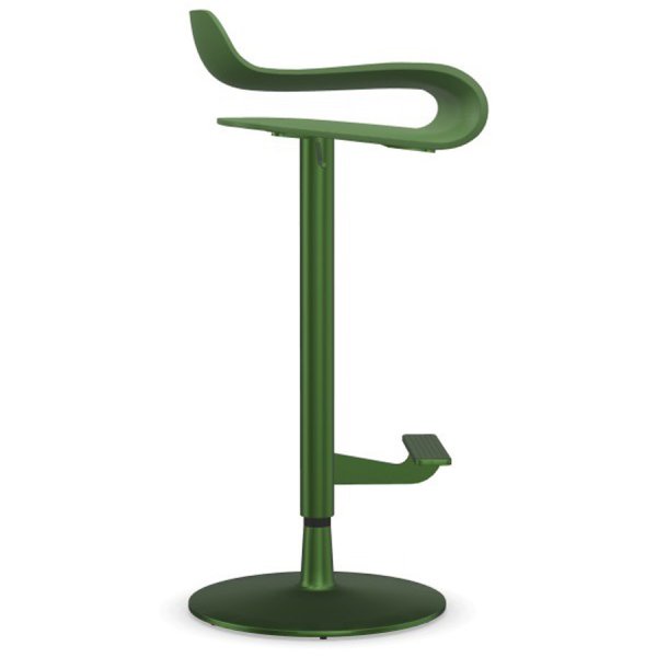 Kristalia BCN Barhocker höhenverstellbar Gestell grasgrün lackiert Kristalia BCN Barhocker höhenverstellbar Gestell grasgrün lackiert