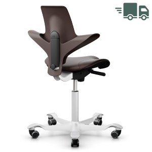 HAG CAPISCO PULS 8020 braun mit Leder braun - Gestell weiß Special Edition HAG CAPISCO PULS 8020 braun mit Leder braun - Gestell weiß Special Edition