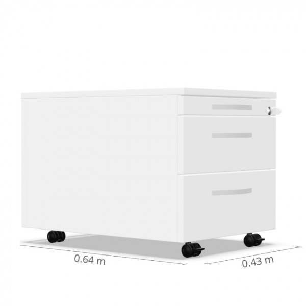 Palmberg Rollcontainer weiß mit Bogengriff chrom