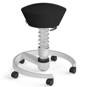 Aeris Swopper Mikrofaser Comfort schwarz mit Rollen - Gestell hellgrau - Standardfeder Aeris Swopper Mikrofaser Comfort schwarz mit Rollen - Gestell hellgrau - Standardfeder