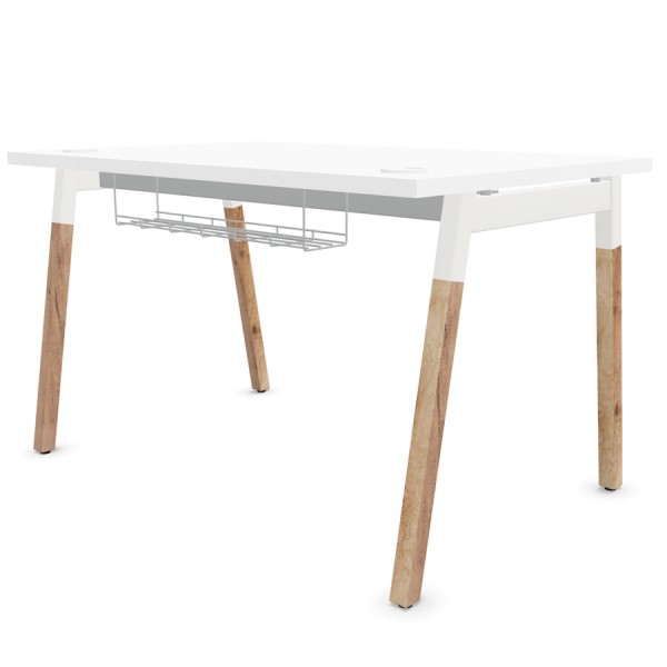 mdd Ogi Wood Schreibtisch weiß - Kabelschiene