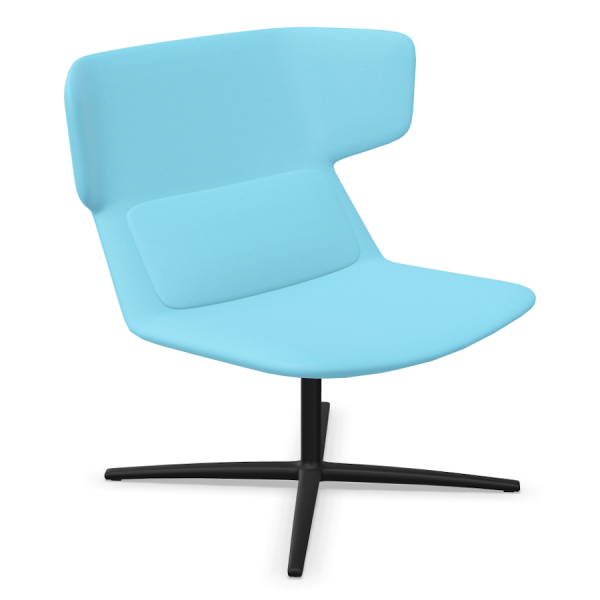 LD Seating Ohrendrehsessel FLEXI Gestell schwarz pulverbeschichtet in blau