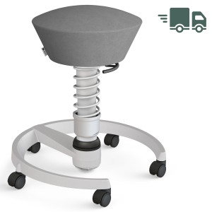 Aeris Swopper Mikrofaser Comfort grau mit Rollen - Gestell hellgrau - Standardfeder Aeris Swopper Mikrofaser Comfort grau mit Rollen - Gestell hellgrau - Standardfeder