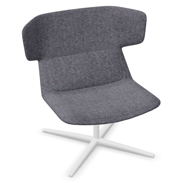 LD Seating Ohrendrehsessel FLEXI Gestell weiß pulverbeschichtet in grau