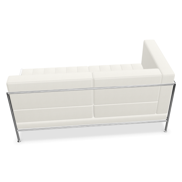 Bosse Modul Space Sofa mit Armlehne links in Leder Weiß von hinten