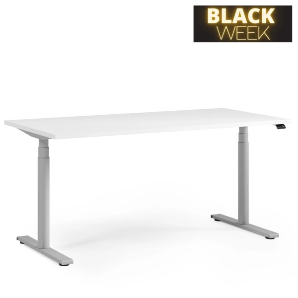 BLACK WEEK: fm FOURACTION 130 Schreibtisch | Gestell silber | Platte weiß