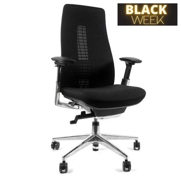 HAWORTH Fern Bürostuhl | Bis 150 kg | Netzrücken | Schwarz | Fußkreuz Alu p günstig online kaufen