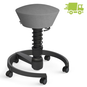Aeris Swopper Mikrofaser Comfort grau mit Rollen - Gestell schwarz Aeris Swopper Mikrofaser Comfort grau mit Rollen - Gestell schwarz
