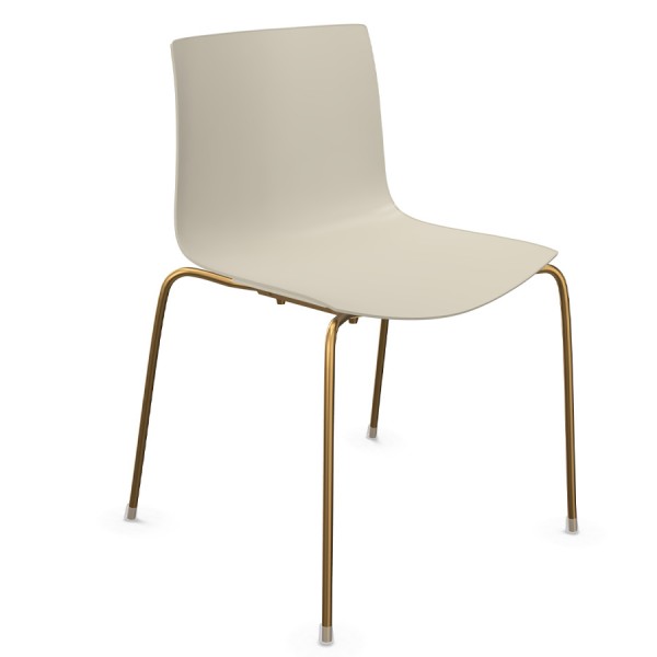 Arper Catifa 46 0251 einfarbig elfenbein - Gestell aus Messing
