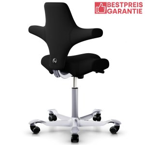 HAG Capisco 8106 Xtreme schwarz mit Gestell silber von hinten HAG Capisco 8106 Xtreme schwarz mit Gestell silber von hinten