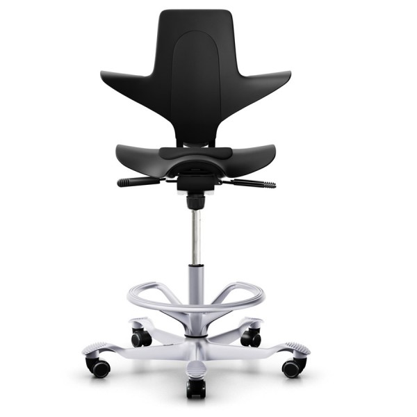 HAG Capisco 8010 Stehhilfe schwarz mit Fußring silber