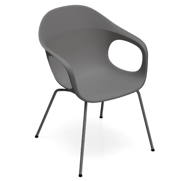 Kristalia ELEPHANTINO Stuhl mit Vierfußgestell Farbe grau