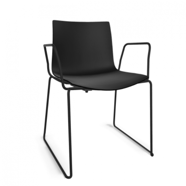 Arper Catifa 46 0278 einfarbig schwarz mit armlehnen