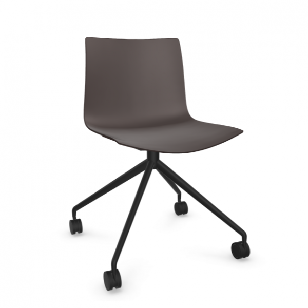 Arper Catifa 46 0369 einfarbig braun Gestell schwarz mit Rollen