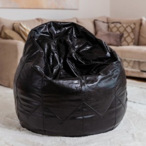 Brasilheroe Sitzsack Leder Premium - Medium - einfarbig schwarz Brasilheroe Sitzsack Leder Premium - Medium - einfarbig schwarz