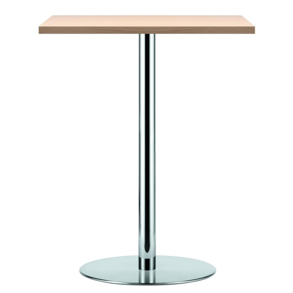 Thonet S 1125 Stehtisch Höhe 105 cm Tischplatte Buche klar lackiert, Gestell chom, Tischplatte gerade Kanten