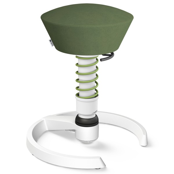 Swopper Mikrofaser Comfort grün - Gleiter - Gestell weiß - Feder grün
