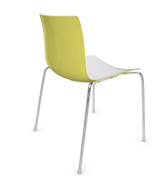 arper catifa 46 0251 bicolor gelb mit Gestell verchromt