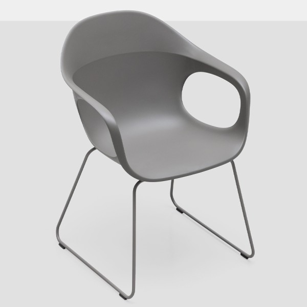 Kristalia ELEPHANTINO Stuhl mit Kufengestell in der Farbe grau