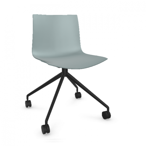Arper Catifa 46 0369 einfarbig petrol Gestell schwarz mit Rollen