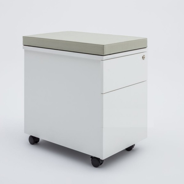 mdd Rollcontainer grifflos mit Hängeregistratur und Sitzkissen - Detail 1