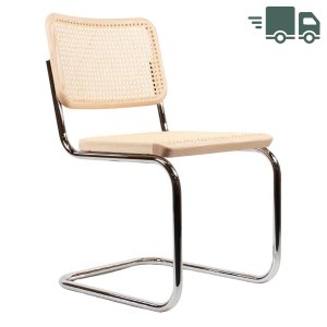 THONET Stahlrohr-Freischwinger S 32 V Rohrgeflecht-Sitz Esche Pure Materials - Gestell verchromt THONET Stahlrohr-Freischwinger S 32 V Rohrgeflecht-Sitz Esche Pure Materials - Gestell verchromt