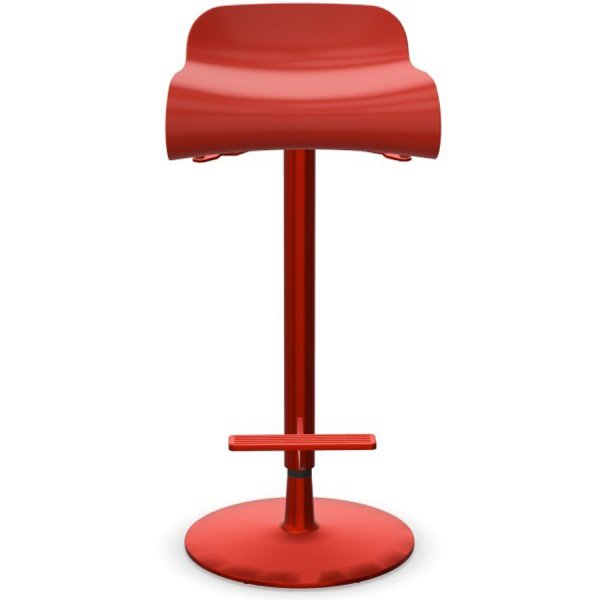 Kristalia BCN Barhocker korallenrot höhenverstellbar Kristalia BCN Barhocker korallenrot höhenverstellbar Gestell lackiert
