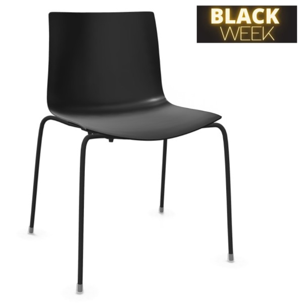 BLACK WEEK: Arper Catifa 46 einfarbig schwarz, Gestell schwarz