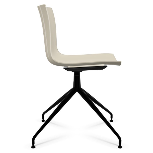 Arper CATIFA 46 0368 einfarbig elfenbein - Gestell Alu schwarz - seitlich