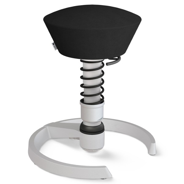 Swopper Mikrofaser Comfort schwarz - Gleiter - Gestell hellgrau - Feder schwarz
