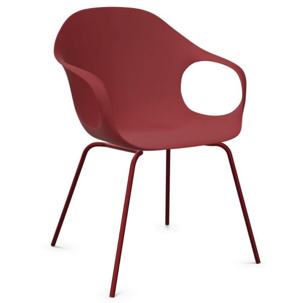 Kristalia ELEPHANT Stuhl mit Vierfußgestell Farbe rot - Frontansicht