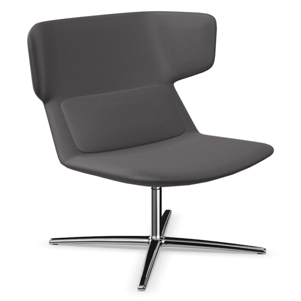 LD Seating Ohrendrehsessel FLEXI Gestell chrom in dunkelgrau