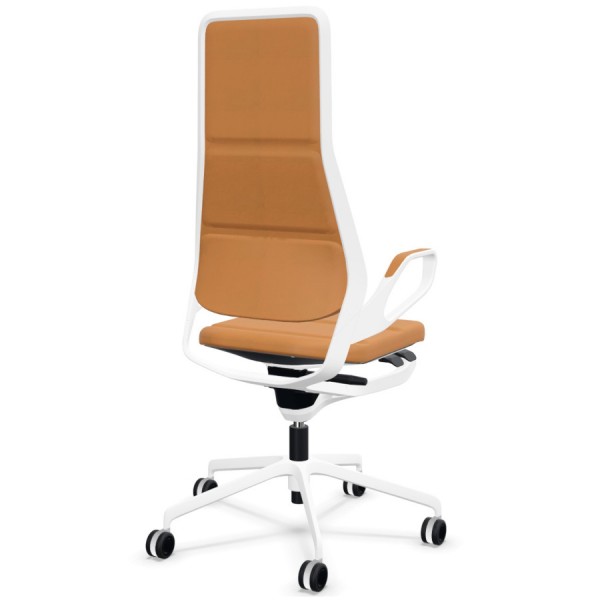 König + Neurath AURAY Konferenzstuhl High Back Leder cognac weiß
