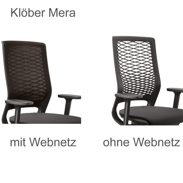 Klöber Mera 88 Vergleich mit und ohne Webnetzauflage
