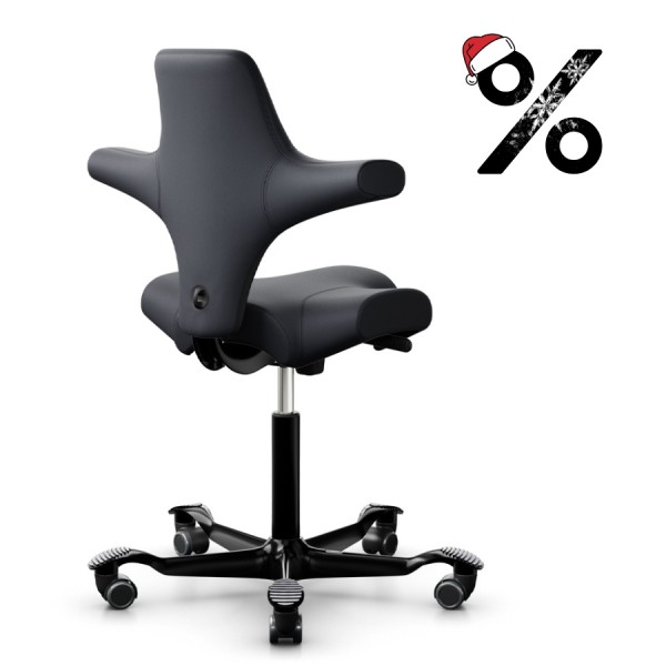 HAG CAPISCO 8106 Lederbezug Anthrazit Sattelsitz - Gestell schwarz