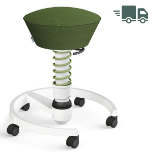 Aeris Swopper Air Mesh-Gewebe Runner grün mit Rollen - Gestell weiß - Standardfeder grün Aeris Swopper Air Mesh-Gewebe Runner grün mit Rollen - Gestell weiß - Standardfeder grün