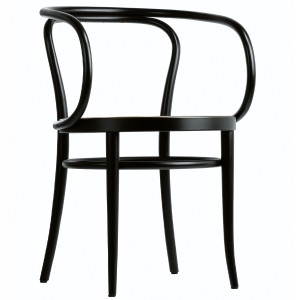 THONET 209 Bugholzarmlehnenstuhl Buche schwarz gebeizt mit Rohrgeflecht THONET 209 Bugholzarmlehnenstuhl Buche schwarz gebeizt mit Rohrgeflecht
