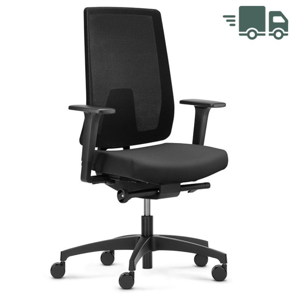 Dauphin Indeed mesh 7056 Bürostuhl | Netzrücken | Schwarz Dauphin Indeed mesh 7056 schwarz mit Netz-Rückenlehne