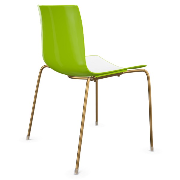 Arper CATIFA 46 0251 Vierfuß bicolor grün/weiß - Gestell aus Messing