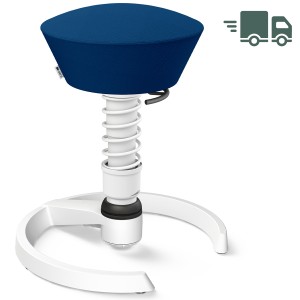 Aeris Swopper Select Wolle blau - Gleiter - Gestell weiß - Standardfeder Aeris Swopper Select Wolle blau - Gleiter - Gestell weiß - Standardfeder