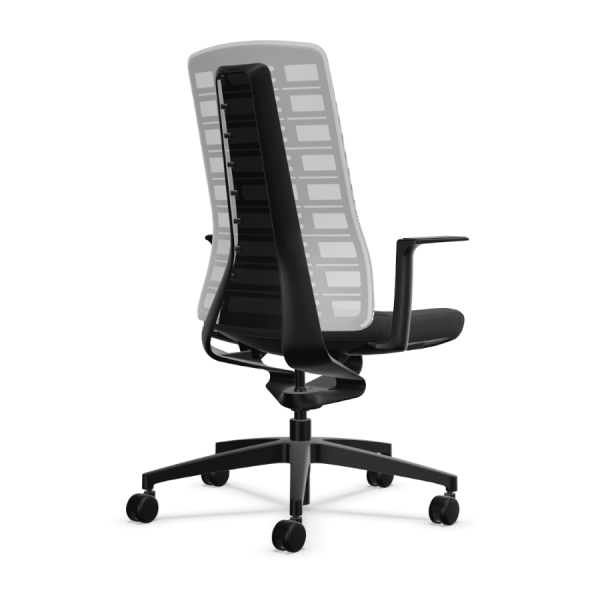 Interstuhl PURE PU213 schwarz seitl. Rückansicht