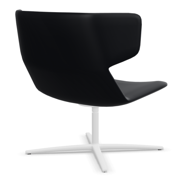 LD Seating Ohrendrehsessel FLEXI Gestell weiß pulverbeschichtet in schwarz von hinten